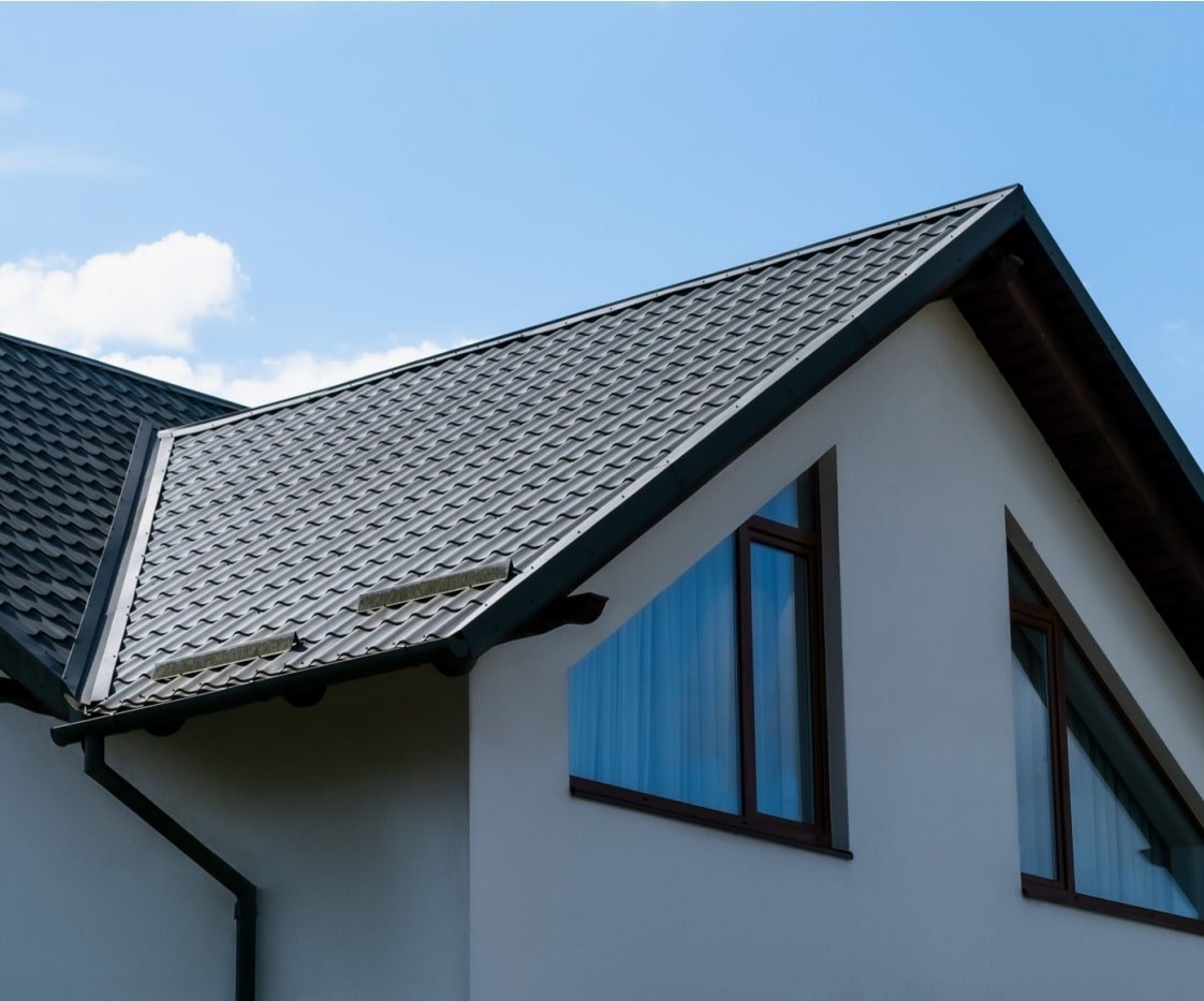 Roof of a newly built house